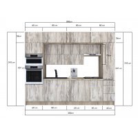 Bucatarie ZONE B 300 FRONT PAL K002 / decor K084